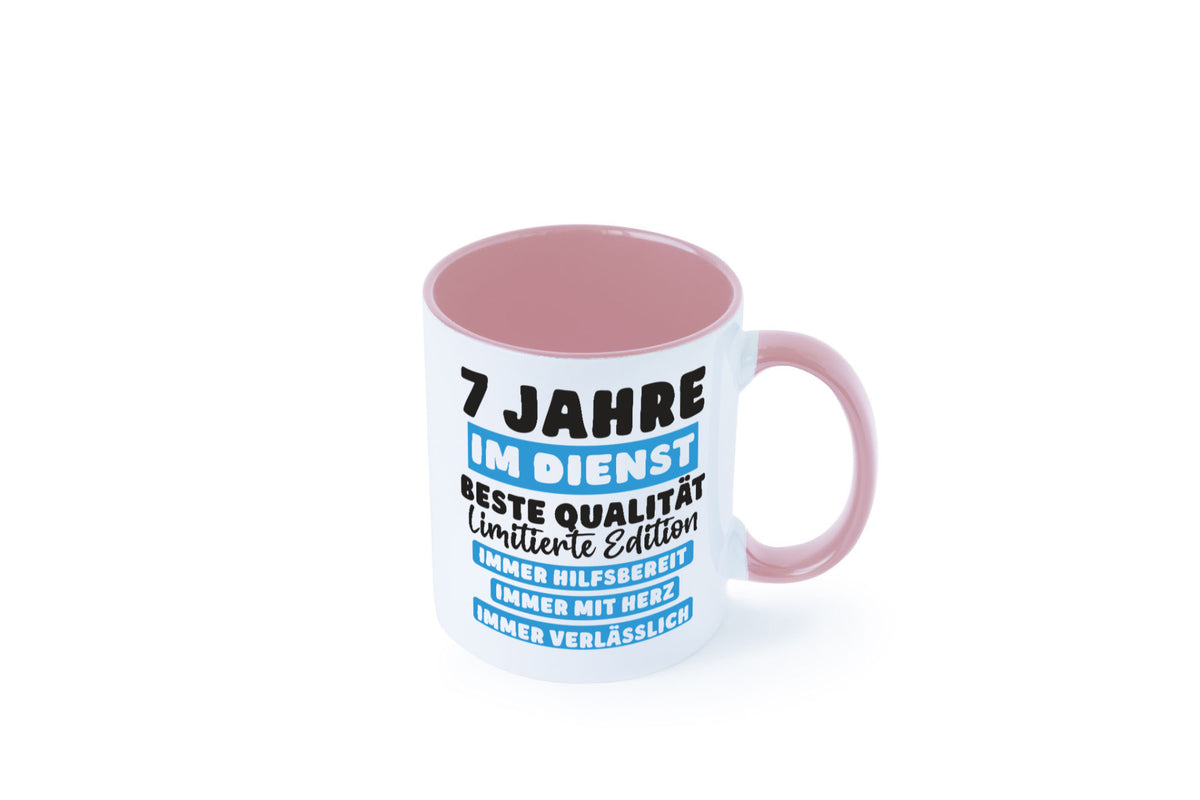 7 Jahre im Dienst | Jubiläum Arbeit v6 lustig Kollegen Büro Geschenk Tasse