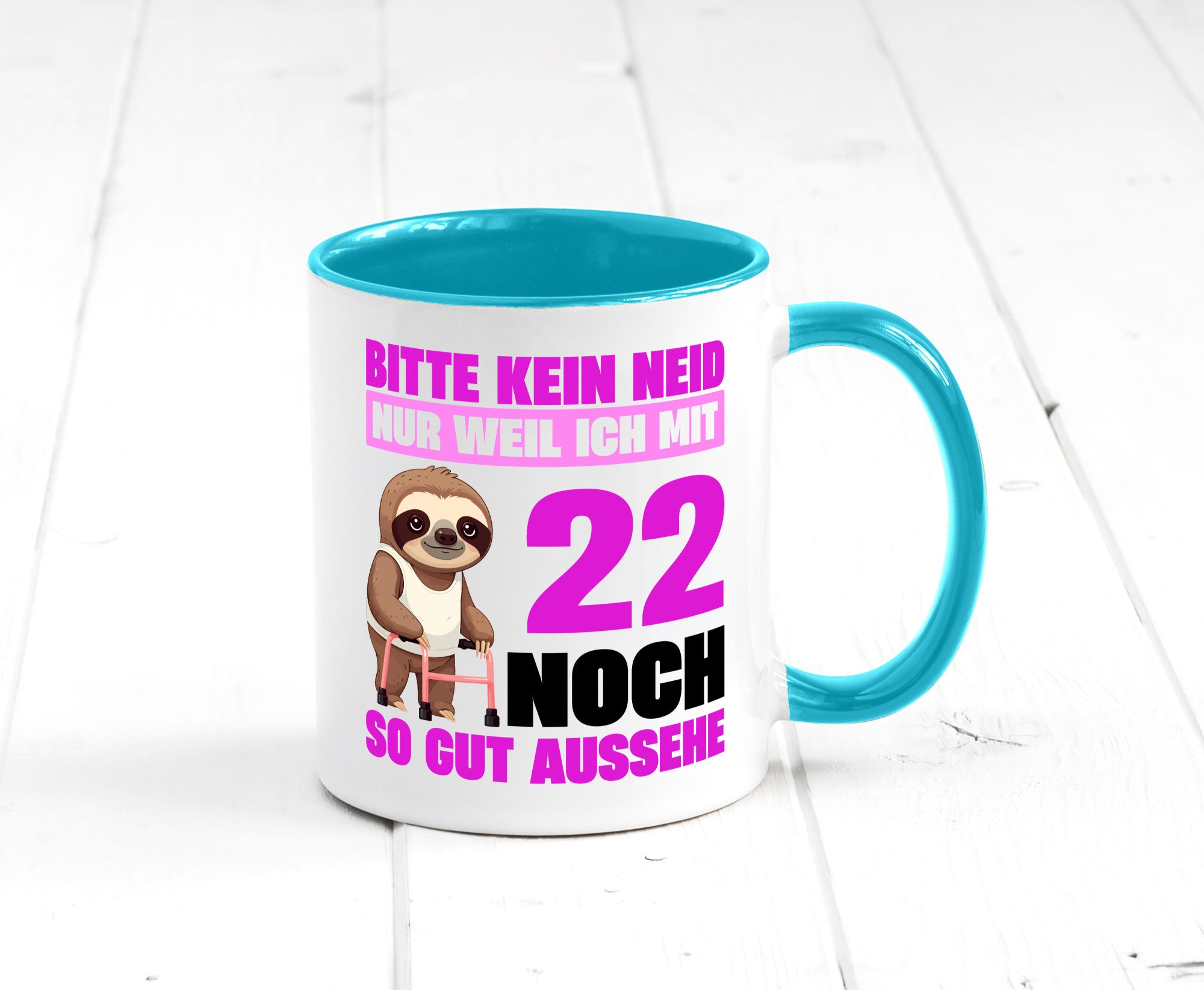 22. Geburtstag | Bitte kein neid Faultier 22 Jahre lustig Geschenkidee Geschenk