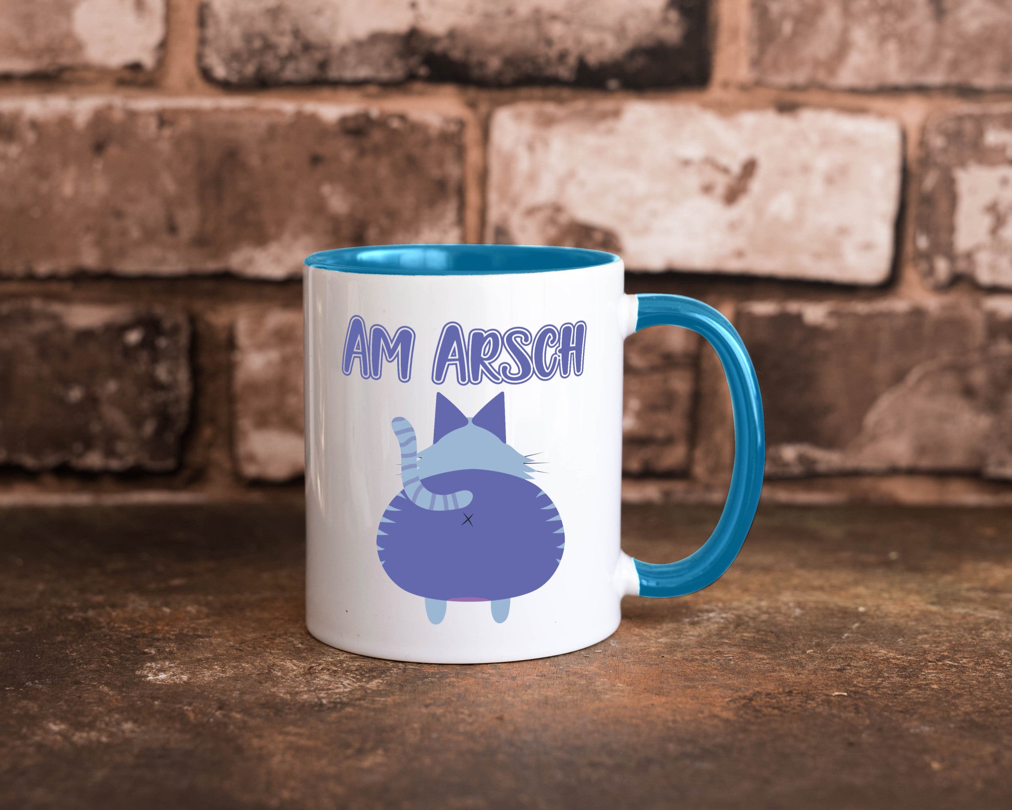 Am Arsch | Katzenmotiv Tasse Kollege Katzenbesitzer Geschenkidee Arbeit