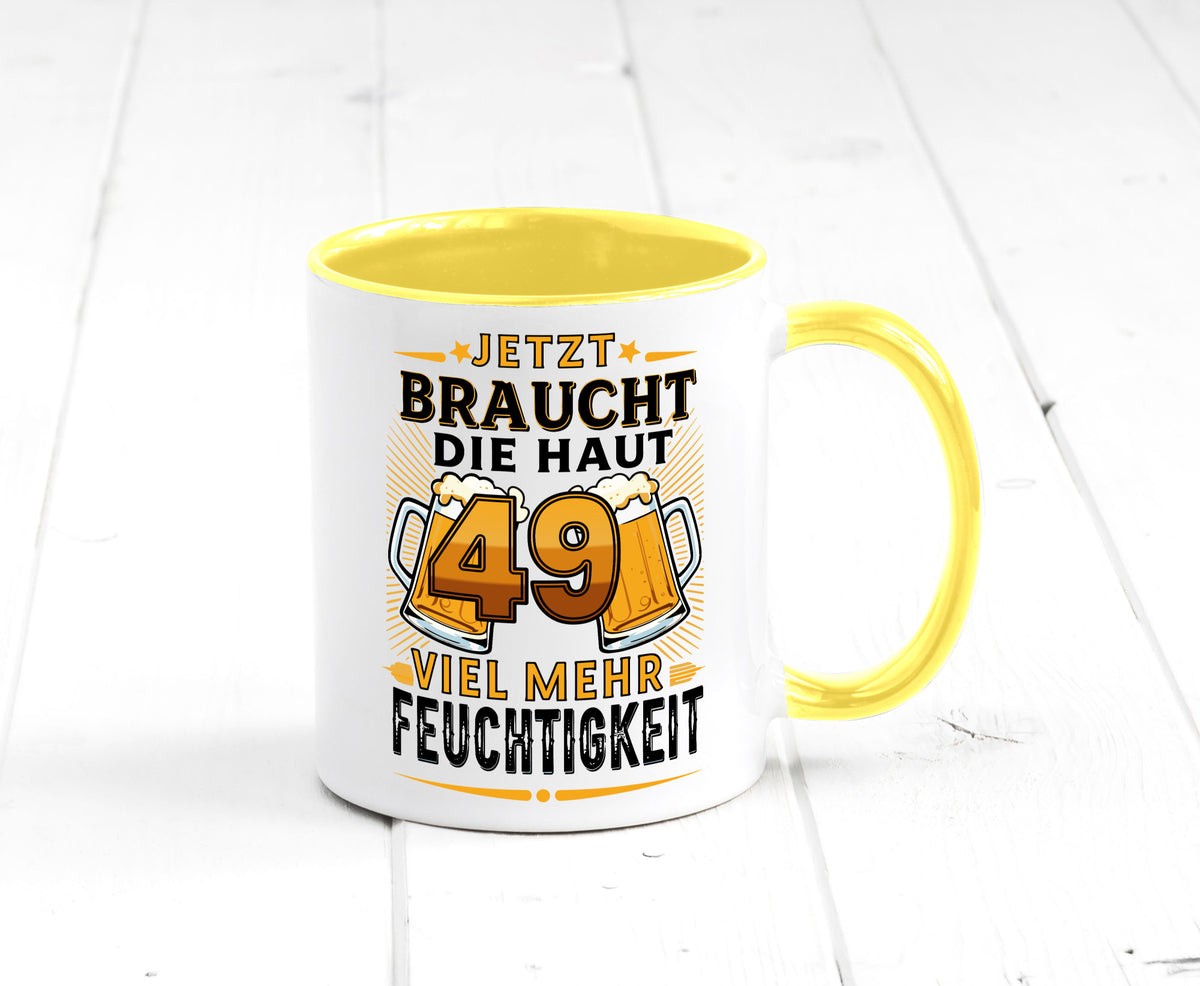 49 braucht die haut mehr Feuchtigkeit | 49. Geburtstag Geschenkidee Humor Tasse