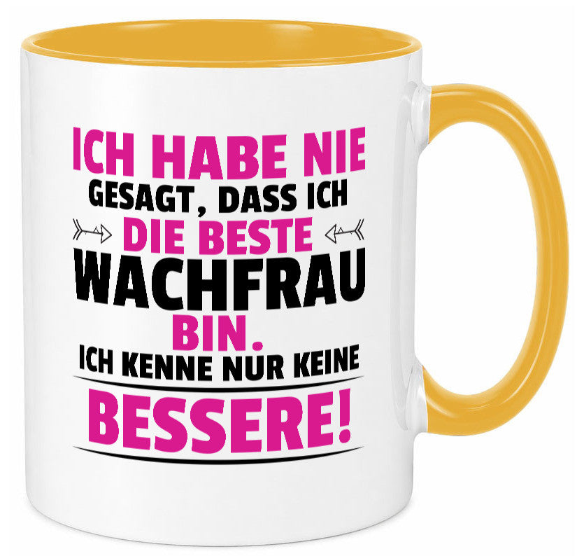 Die Beste Wachfrau | Wachpersonal Nachtwächter lustig Humor Geschenkidee Tasse