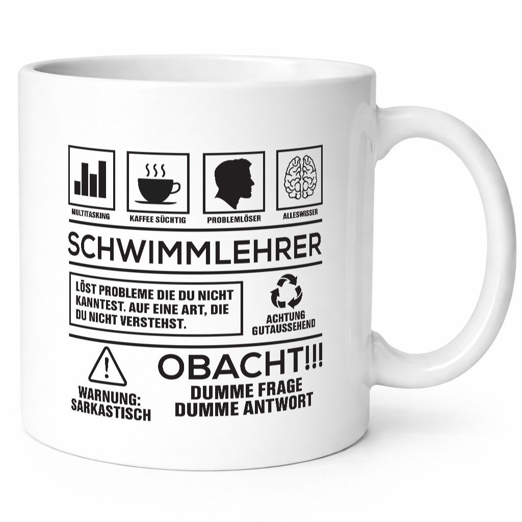 Achtung Probleme Schwimmlehrer | Lehrer Schüler schwimmen lustiger Spruch