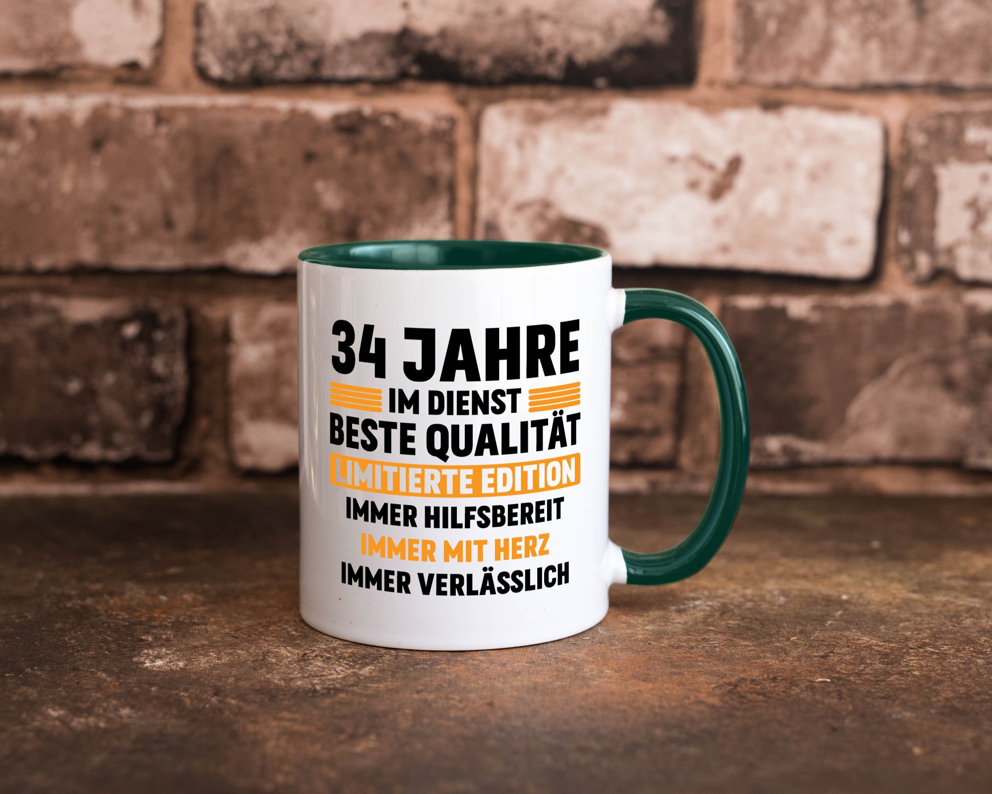 34 Jahre im Dienst | Jubiläum Arbeit v2 Humor Kollegen Büro Geschenkidee Tasse