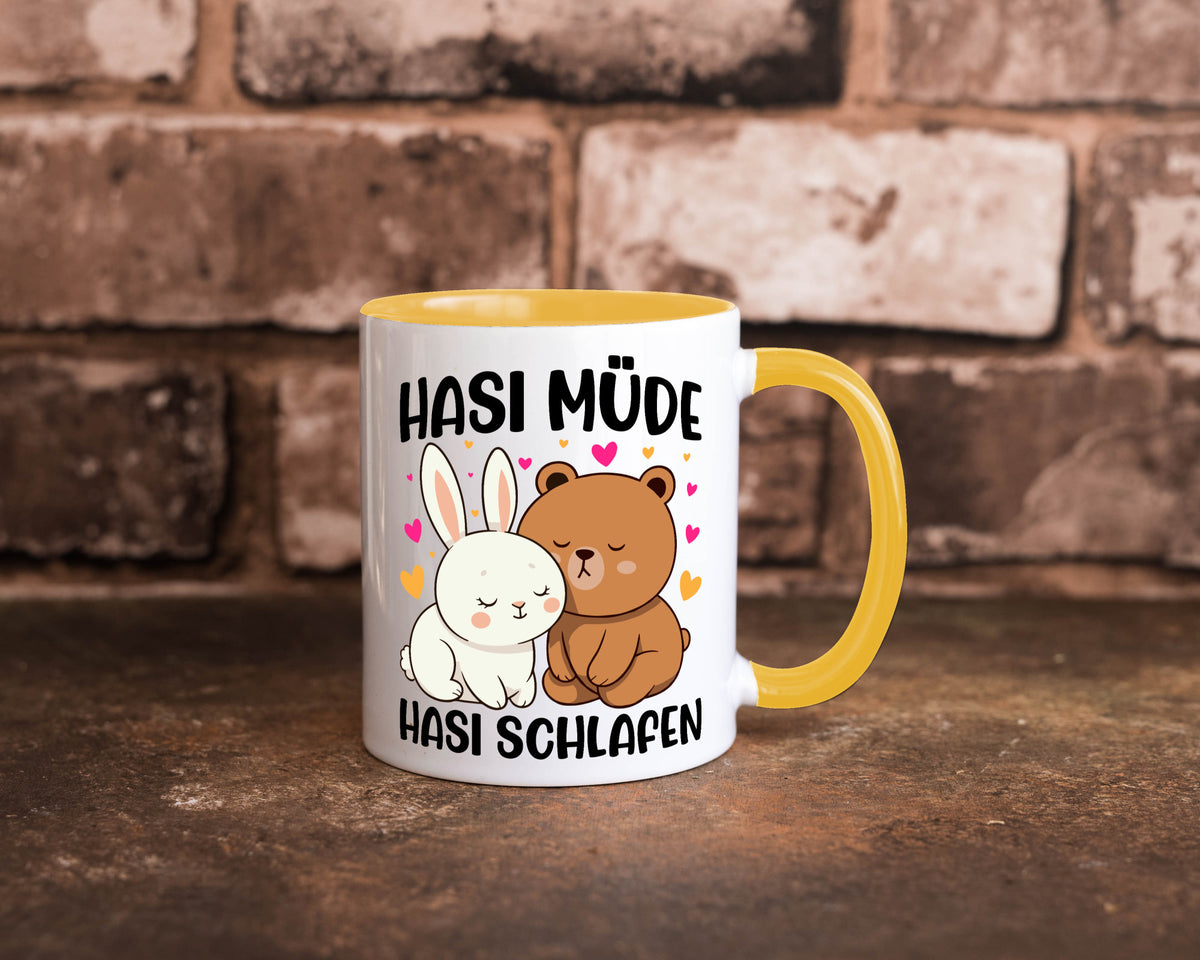 Hasi Müde | schlafen Kaninchen Häschen v2 lustiger Spruch Geschenk Humor Tasse