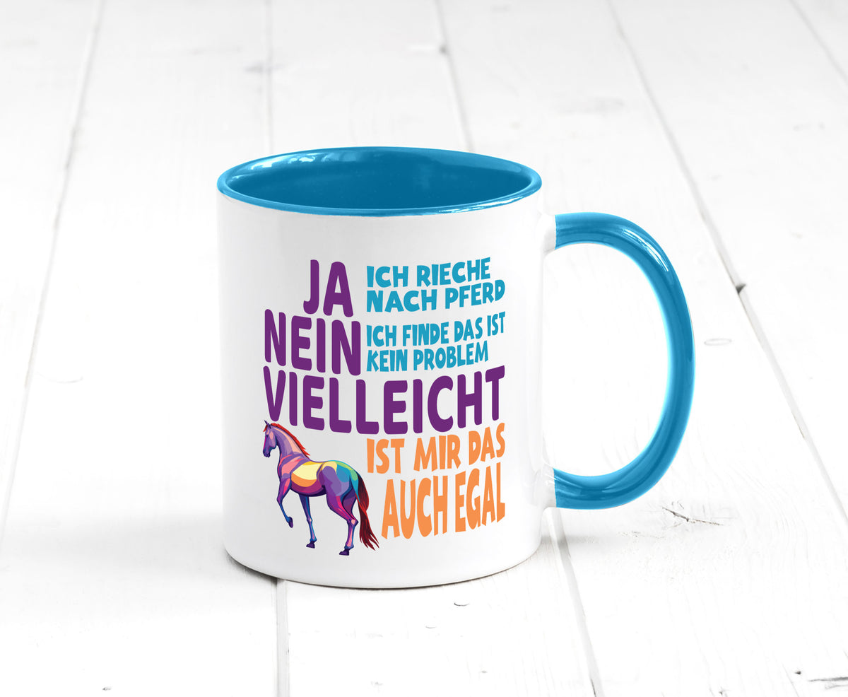 Ja ich Rieche nach Pferd | Reiten Pferdestall lustiger Spruch Geschenk Humor Tasse