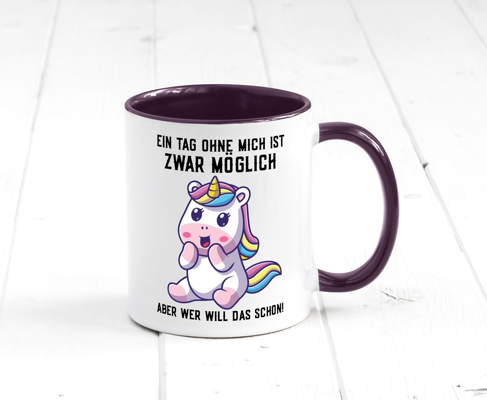 Ein Tag ohne mich ist möglich | süßes Einhorn Comic Geschenk Humor Geschenkidee