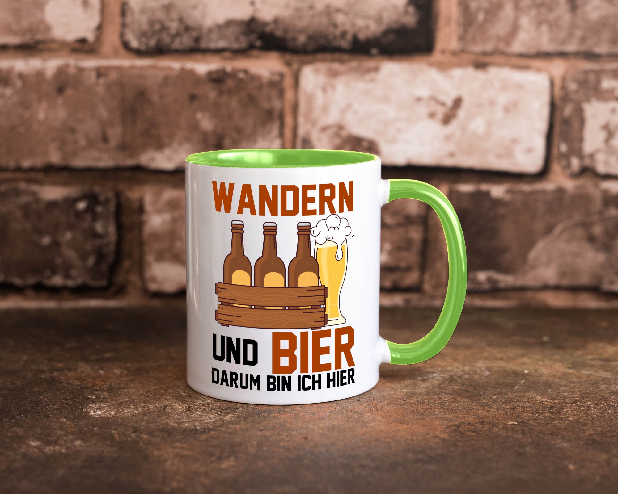 Wandern und Bier darum bin ich hier | Bierkasten lustiger Spruch Geschenk Humor