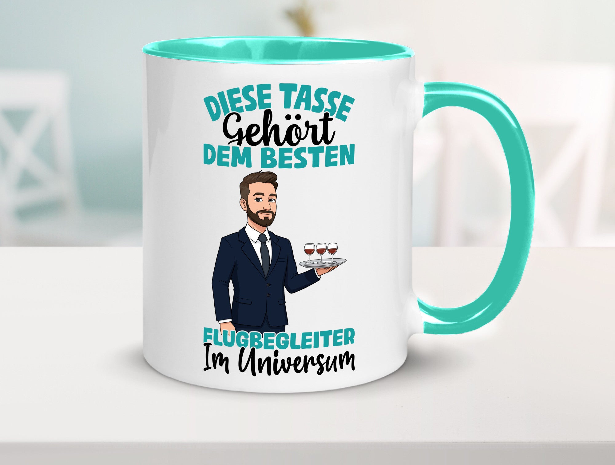 Im Universum: Flugbegleiter | Steward Flughafen Humor Geschenkidee Tasse