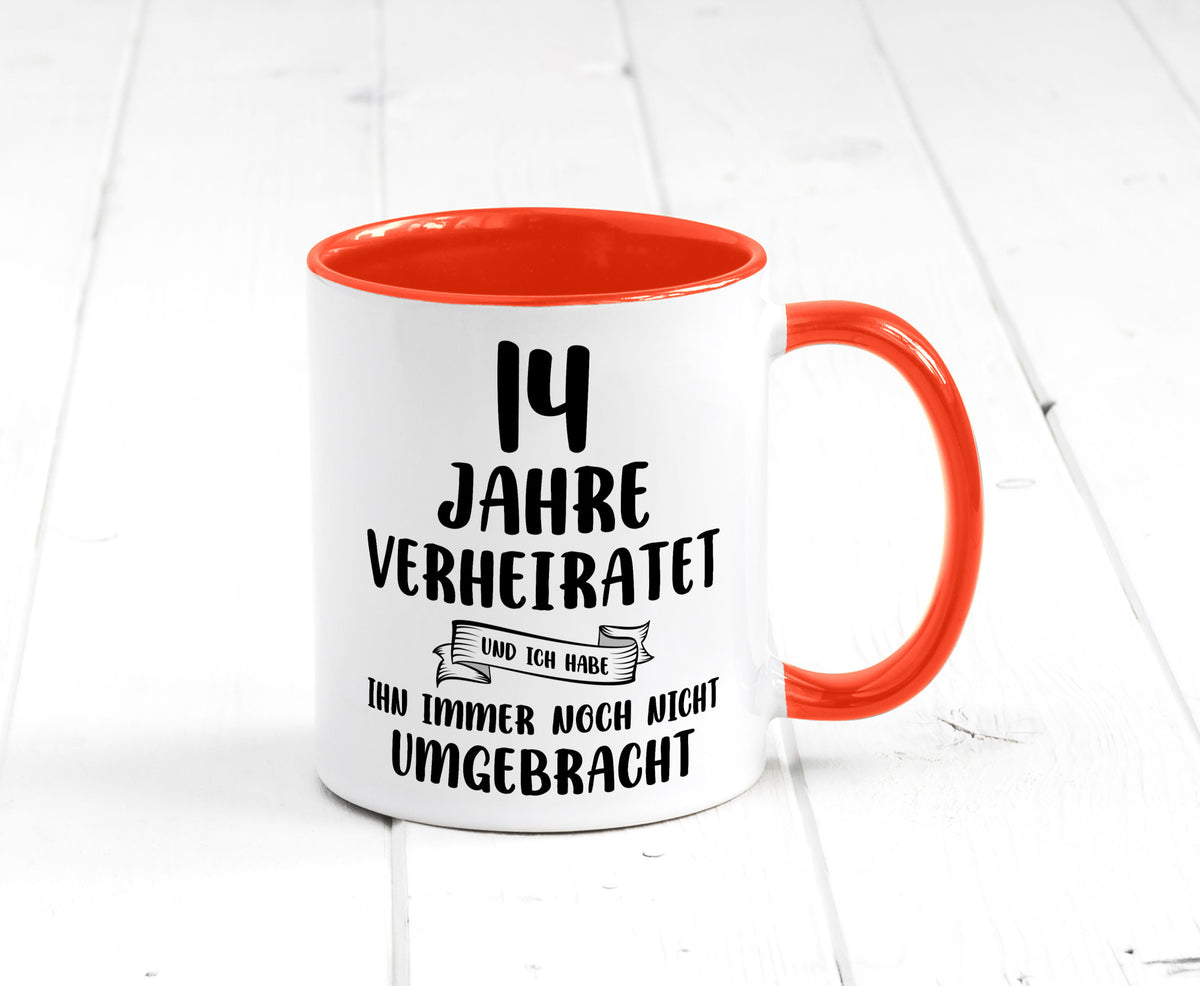14 Jahre Verheiratet, immer noch am Leben! lustig Humor Geschenkidee Geschenk Tasse