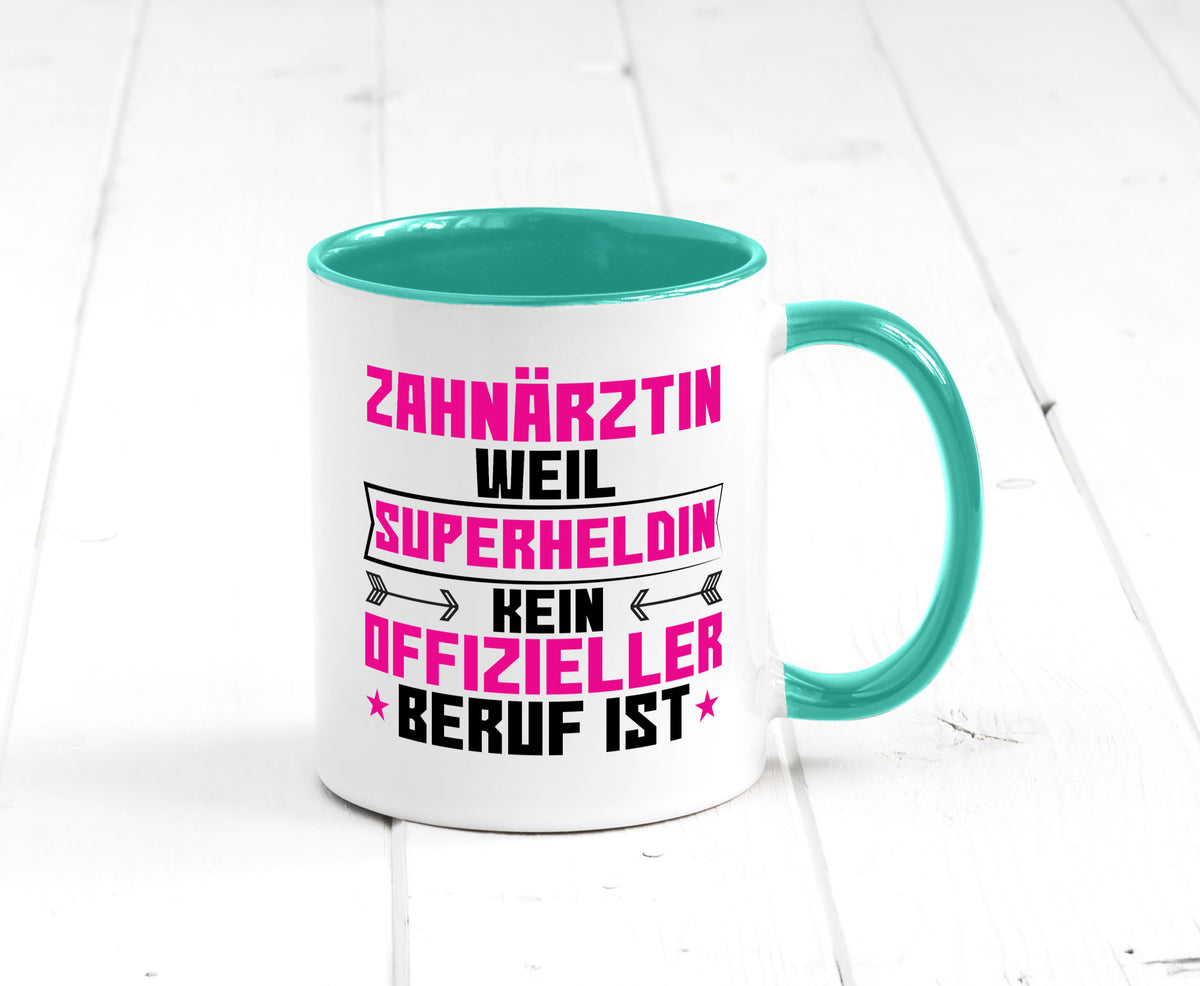 Superheldin Zahnärztin | Zahnmedizin Beruf Geschenkidee Arbeit Kollegen Büro Tasse