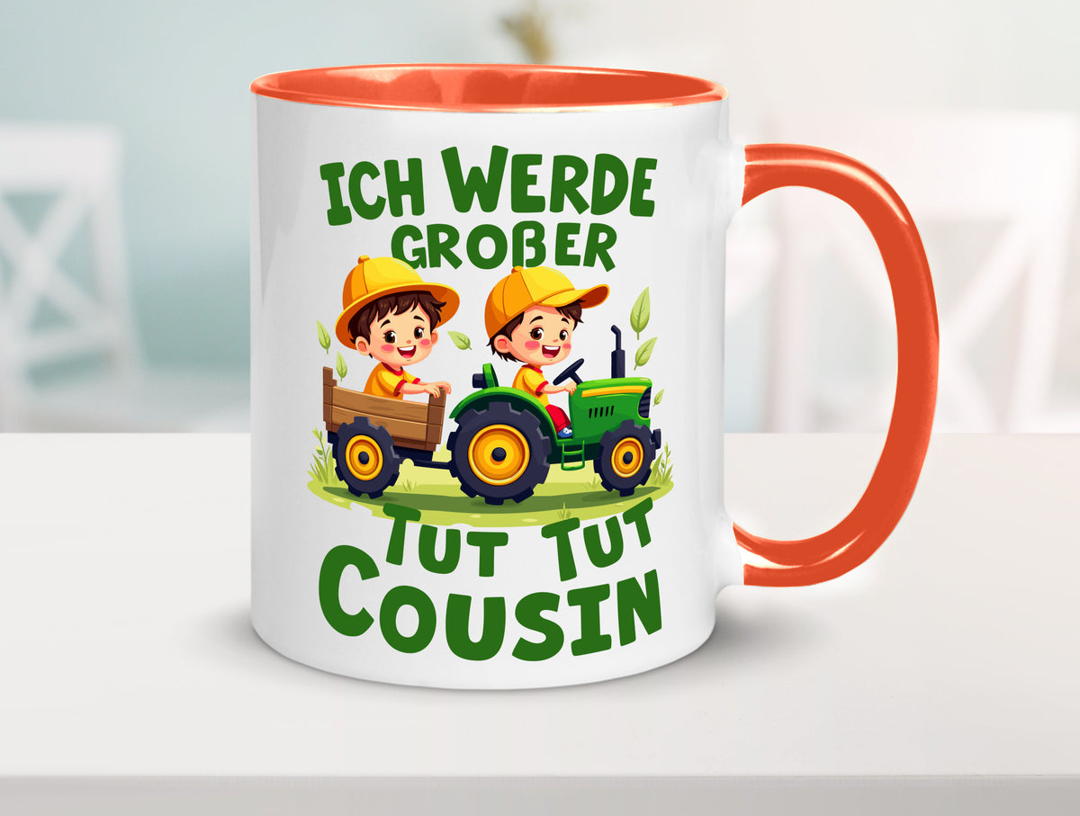 Ich werde Großer Cousin | Familie Bauer lustiger Spruch Geschenk Geschenkidee Tasse