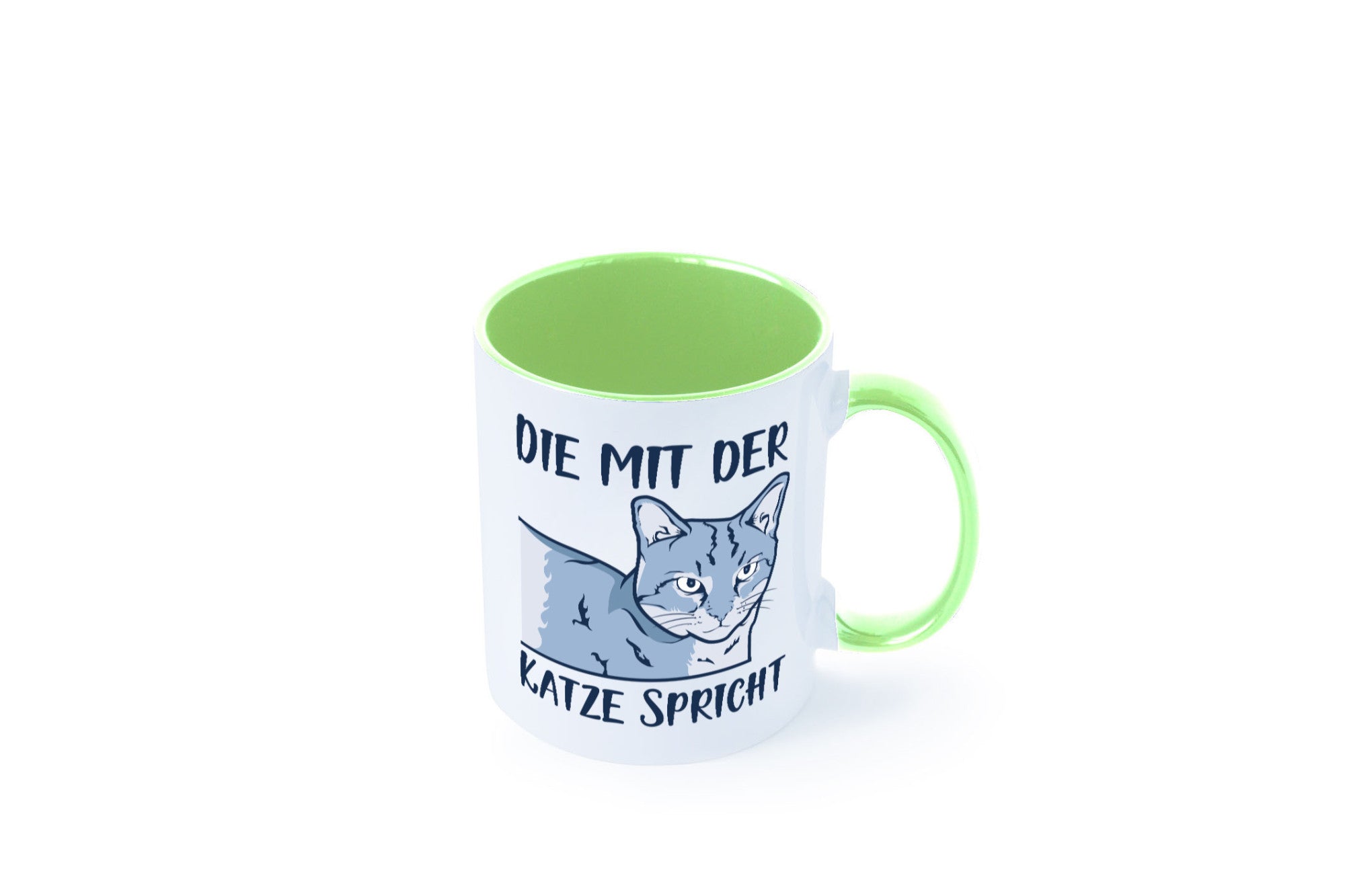 Die mit der Katze spricht | Humor Tierliebhaber Geschenkidee Tasse