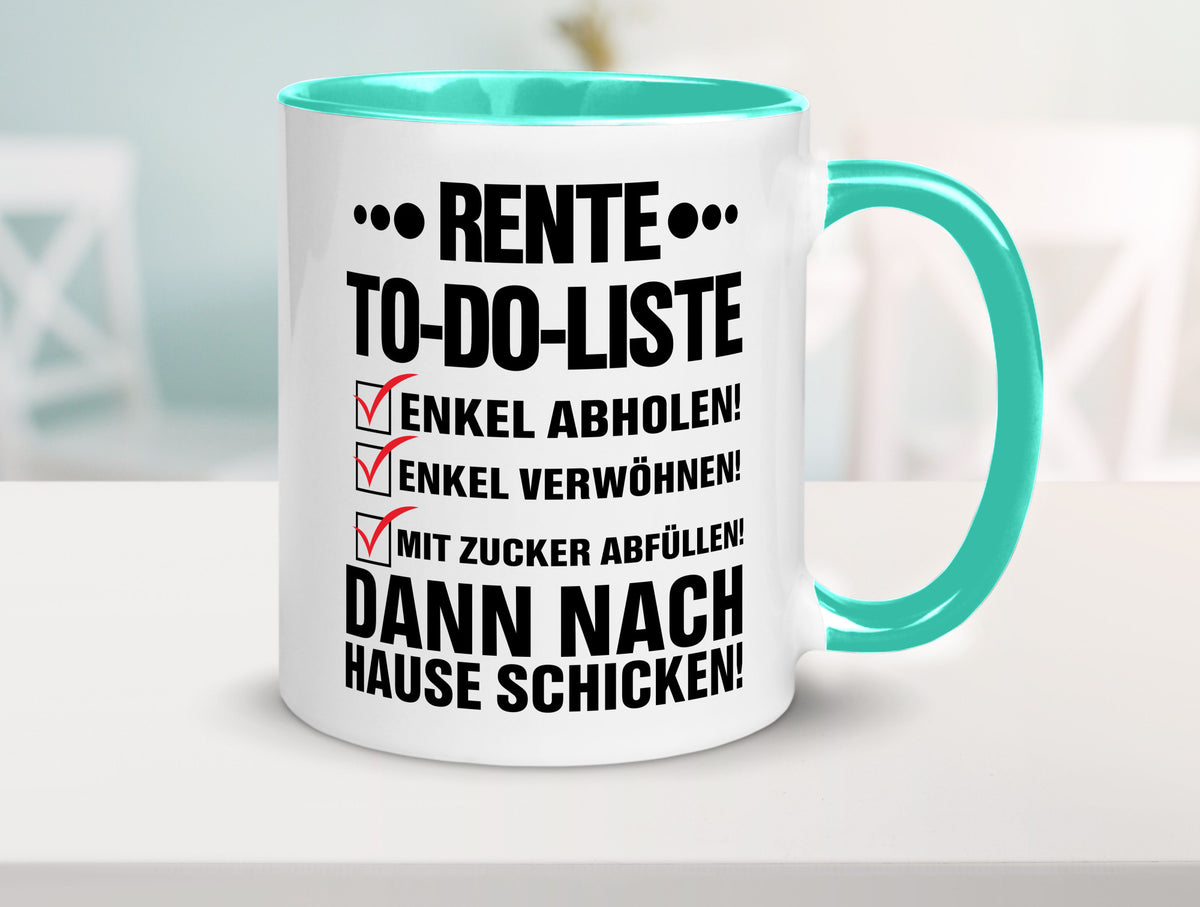 Rente To-Do-Liste | Rentner Tasse Enkel verwöhnen Geschenk Ruhestand Jubiläum
