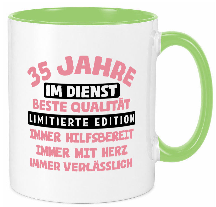 35 Jahre im Dienst | Jubiläum Arbeit v11 lustig Kollegen Büro Geschenk Tasse