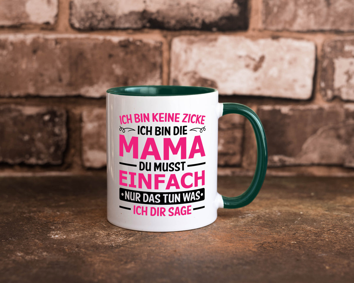 Keine Zicke, Mama | Schleifchen lustiger Spruch Geschenk Familie Geschenkidee Tasse