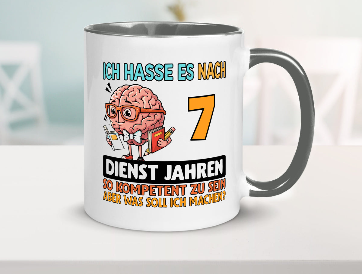 7 Dienstjahre | Arbeit Kompetent lustig Kollegen Büro Geschenk Tasse