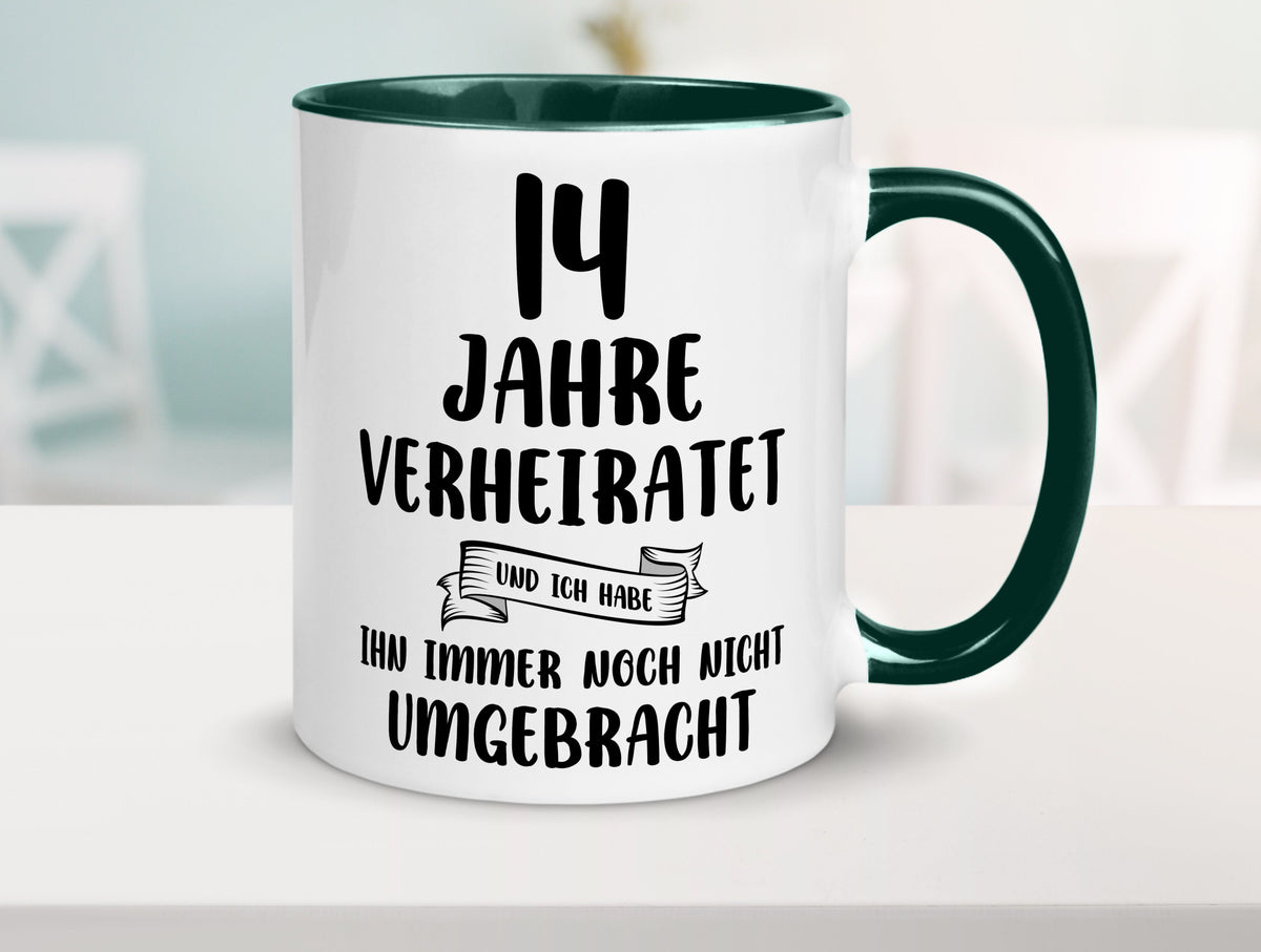 14 Jahre Verheiratet, immer noch am Leben! lustig Humor Geschenkidee Geschenk Tasse