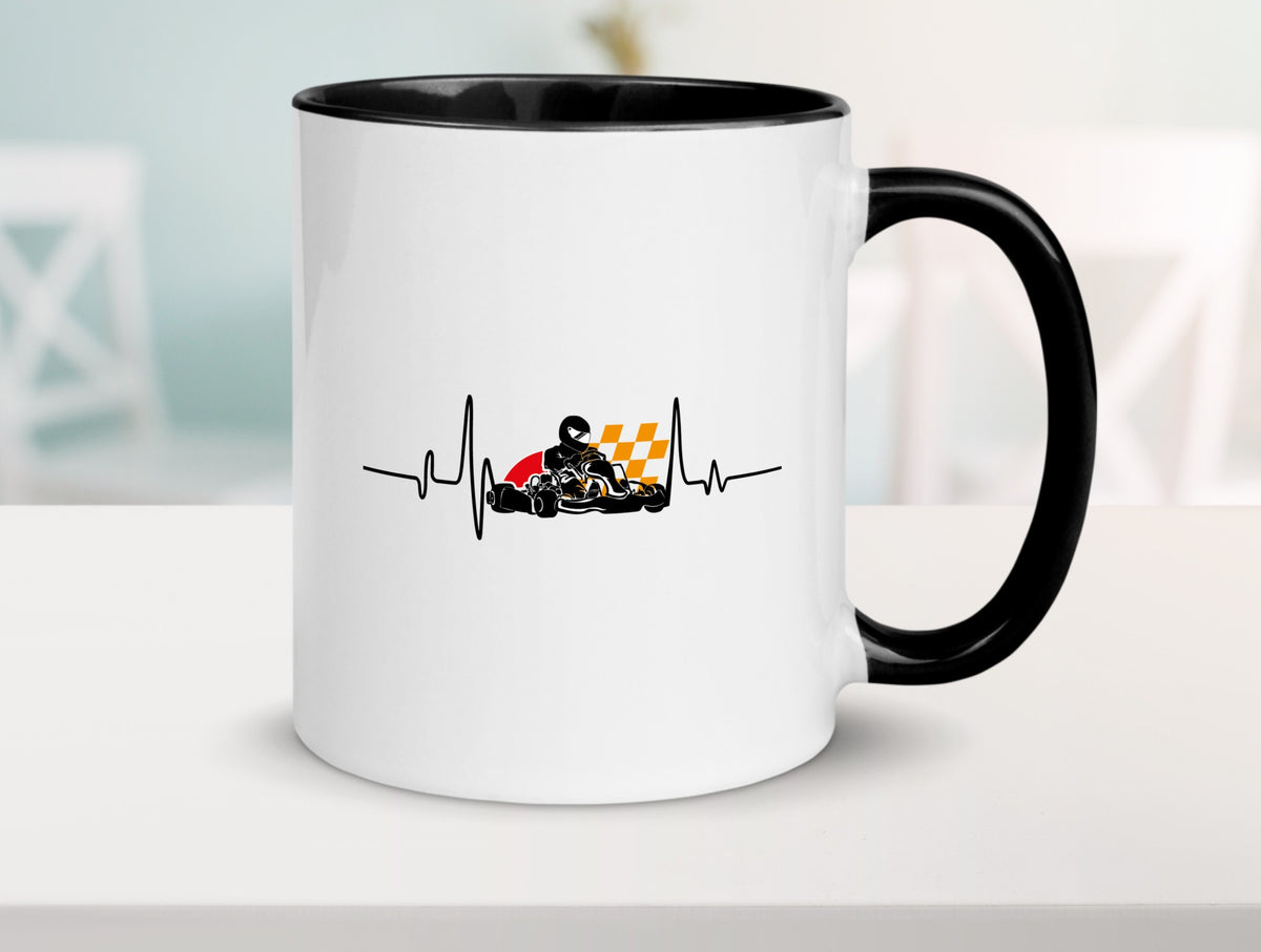 Go Kart Herzschlag | Kartsport Fan Fahrer Motor Geschenk Humor Geschenkidee Tasse