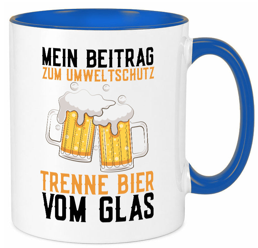 Beitrag zum Umweltschutz | Biertrinker Party Pils lustiger Spruch Geschenk Tasse