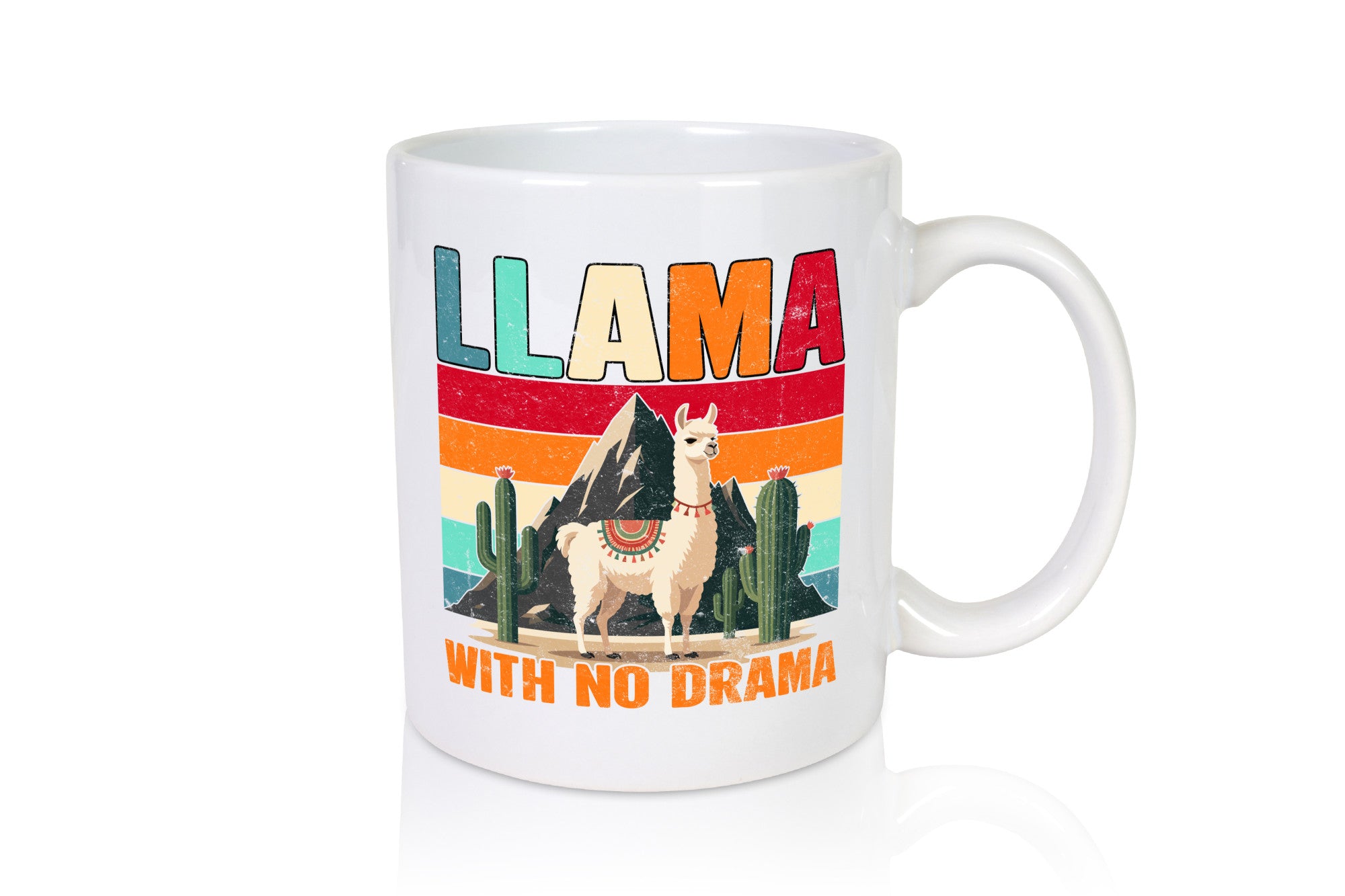 Llama with no Drama | Lama Geschenk Humor Geschenkidee lustiger Spruch Tasse