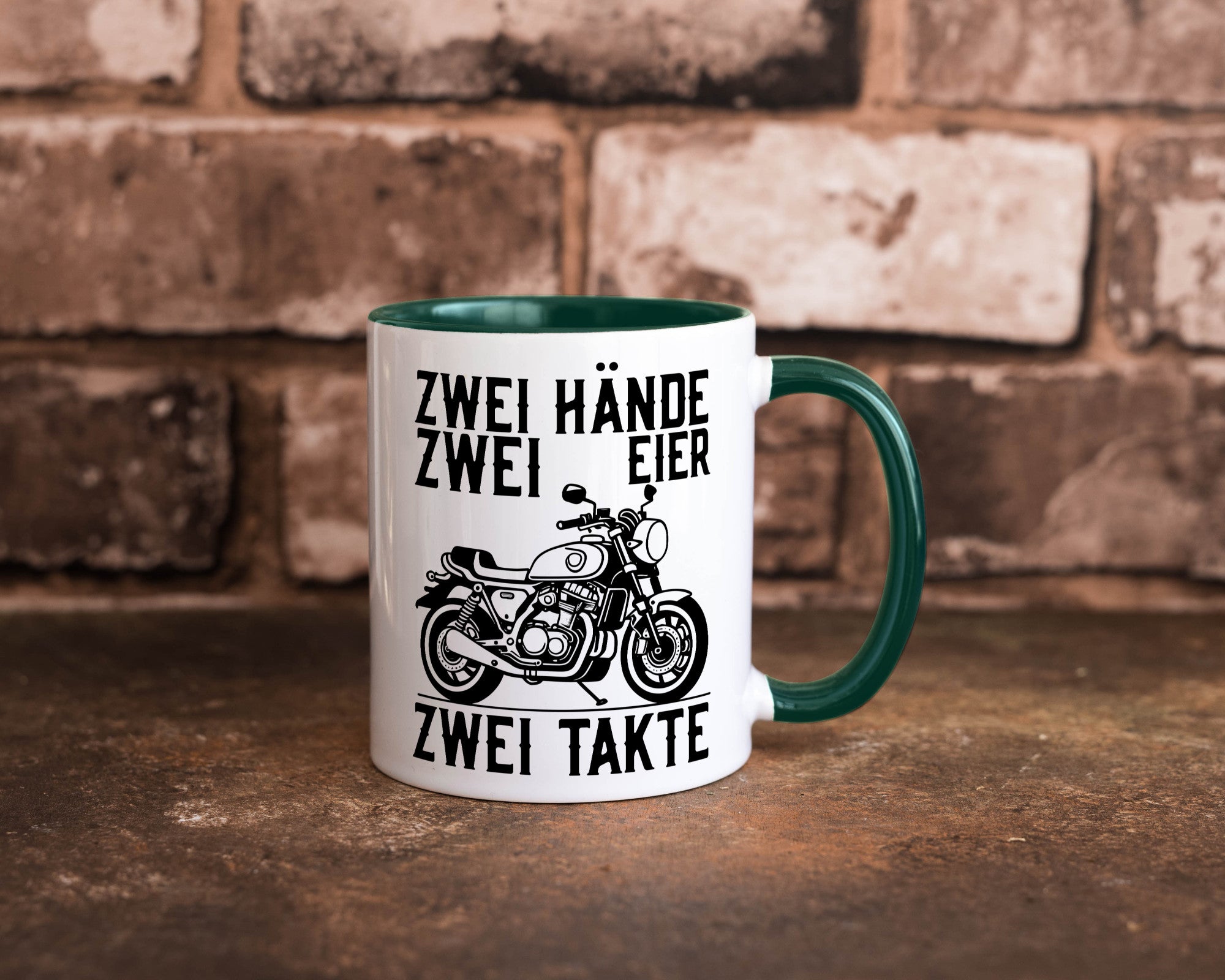 Zwei Hände | Zweitaktmotor Motorrad Moped Biker Geschenkidee Humor Tasse