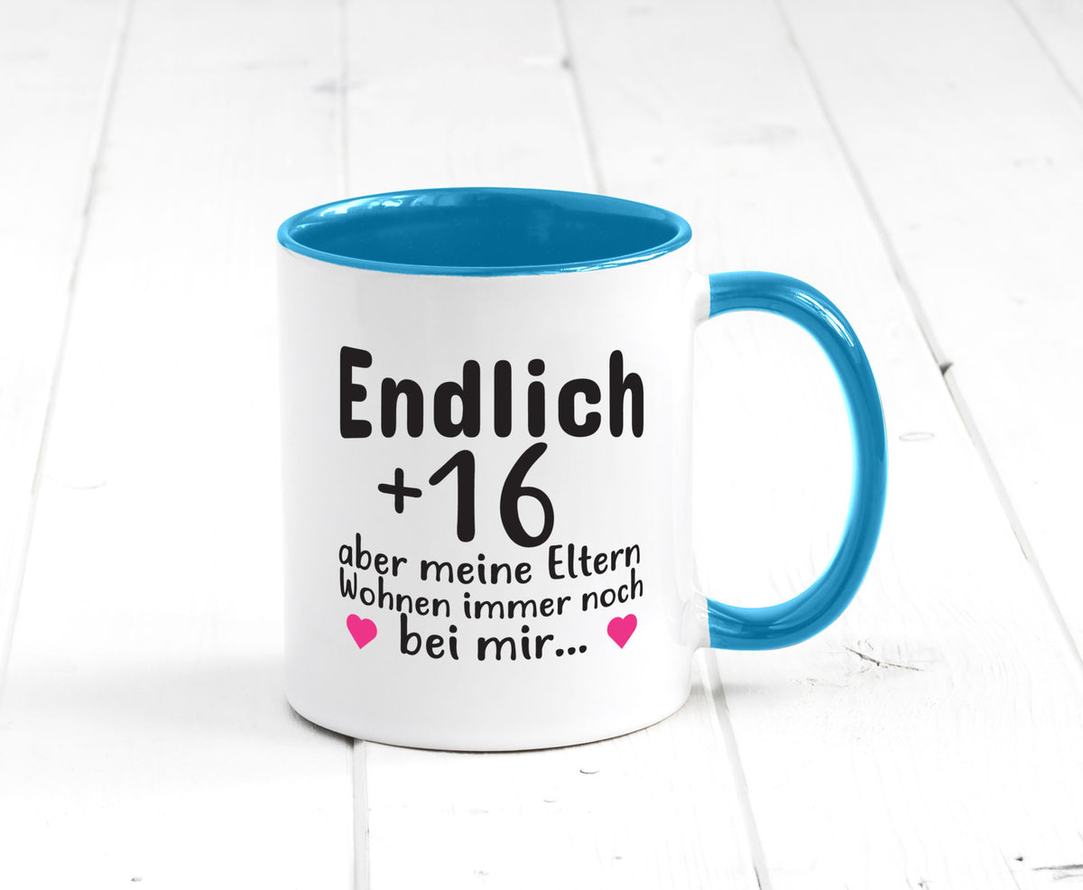 Endlich 16 | Geburtstag Tasse Spruch Mädchen Geschenkidee Humor