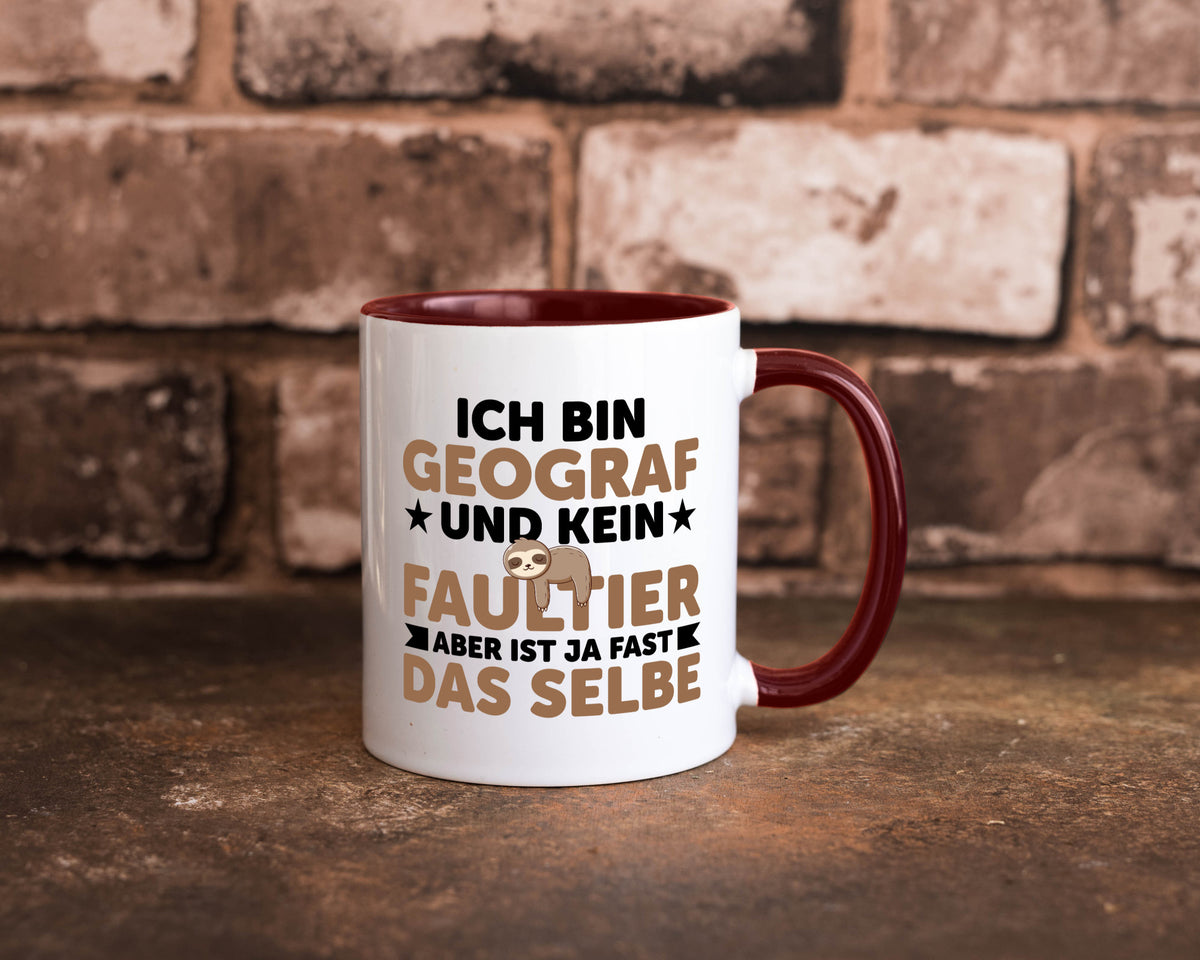 Ich bin kein Faultier: Geograf | Geografie v2 lustig Tierliebhaber Humor Tasse