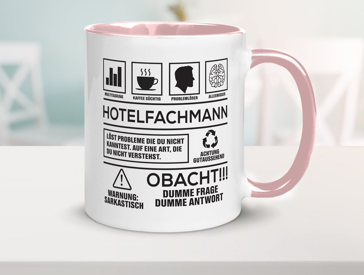 Achtung Probleme Hotelfachmann |Hotel lustiger Spruch Geschenk Humor Tasse