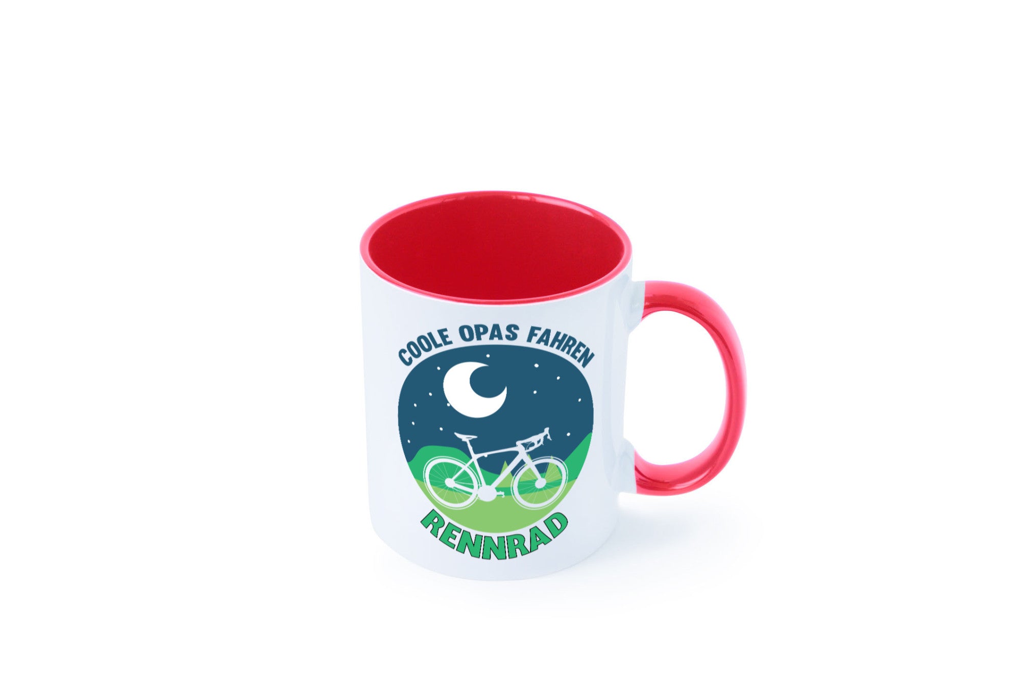 Coole Opas fahren Rennrad | Mond Landschaft Geschenk Familie Geschenkidee