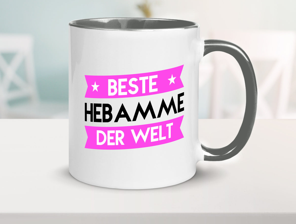 Beste Hebamme | Geburtshilfe lustiger Spruch Geschenk Humor Geschenkidee Tasse