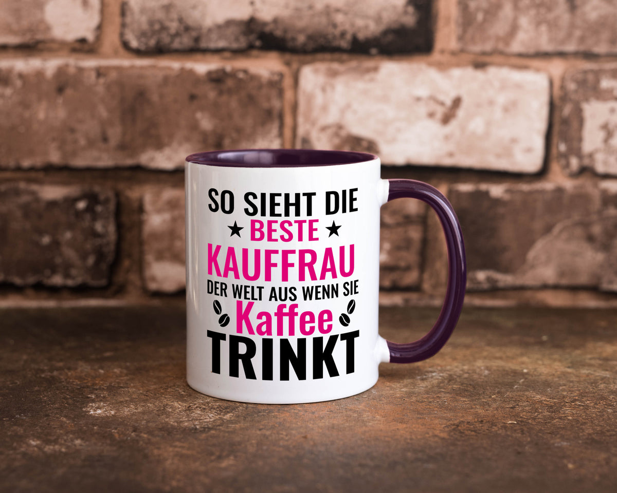 Kaffee trinkt: Kauffrau | Kauffrauen lustiger Spruch Geschenk Humor Tasse