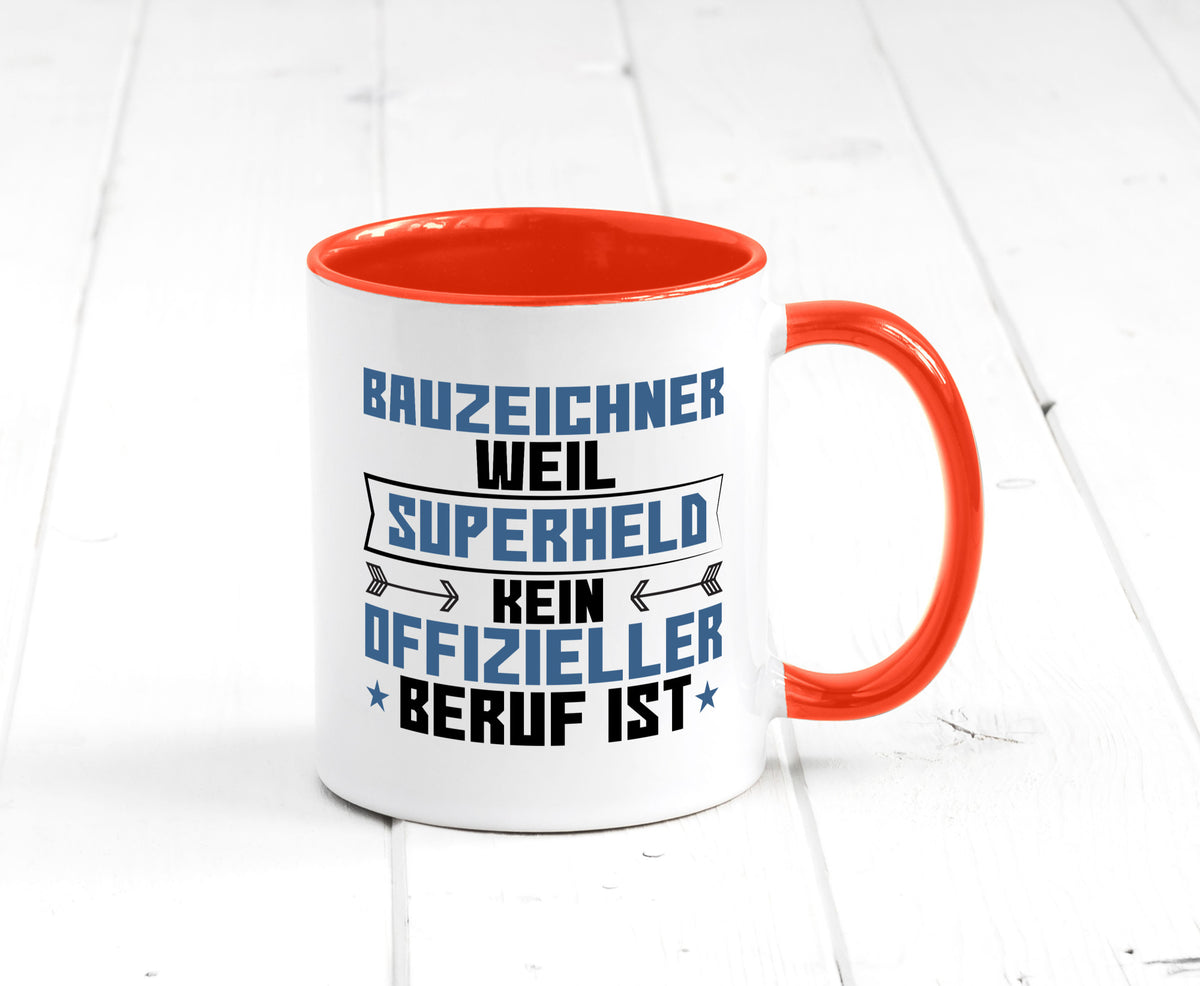 Superheld Bauzeichner | Zeichner Geschenk Humor Geschenkidee lustiger Spruch Tasse
