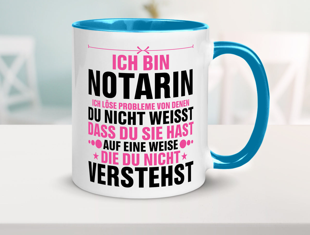 Löse Probleme: Notarin | Juristin v2 lustiger Spruch Geschenk Humor Tasse