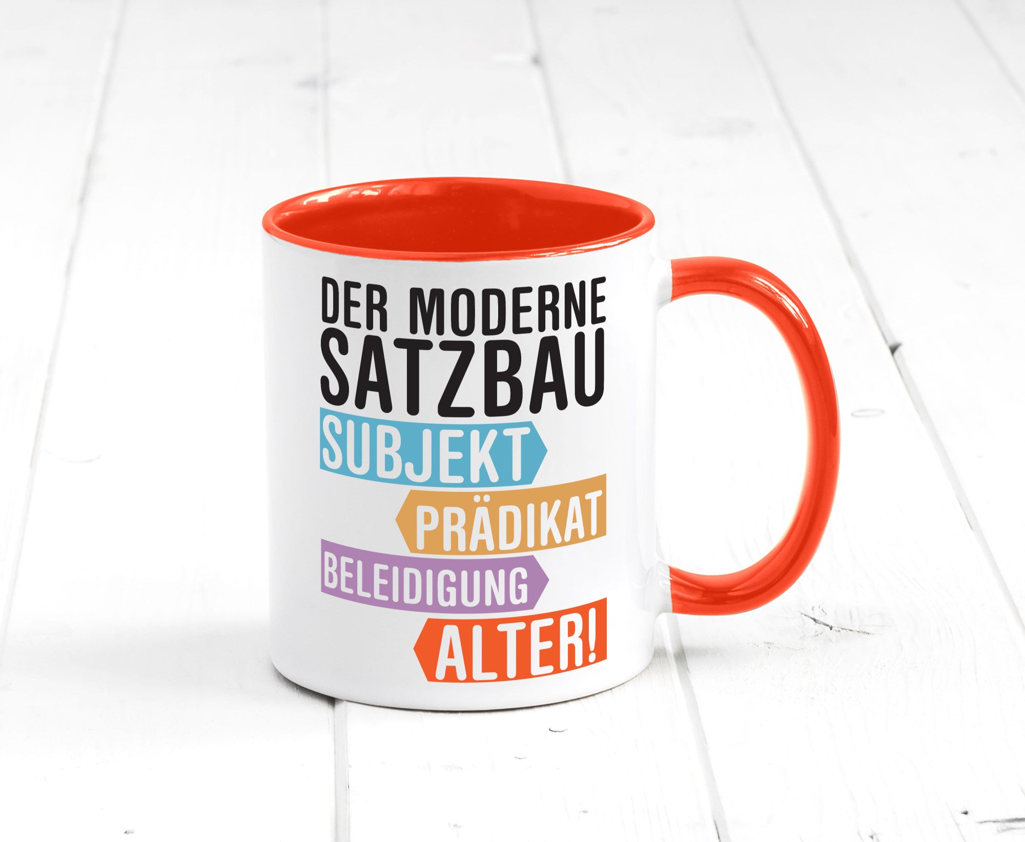 Moderner Satzbau | Lehrer Lehrerin Kollege lustig Arbeit Kollegen Büro Geschenk