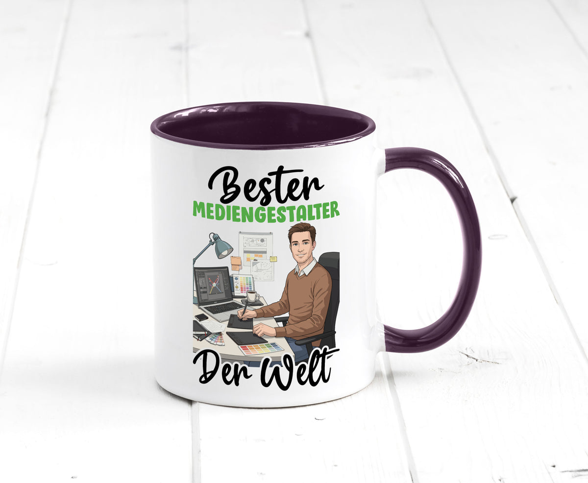 Bester Mediengestalter | Medien v2 Geschenk Humor Geschenkidee lustiger Spruch Tasse