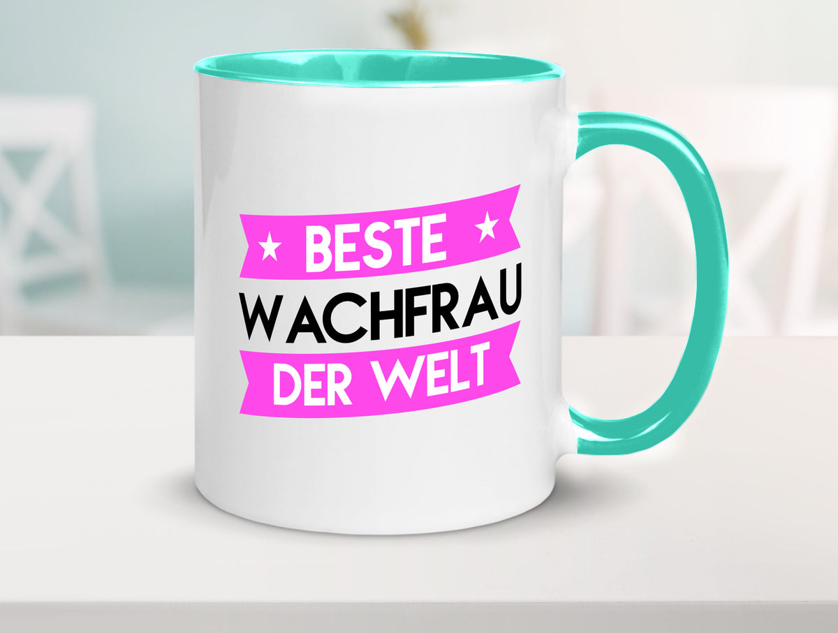 Beste Wachfrau | Wachpersonal Nachtwächter Humor Geschenkidee Tasse