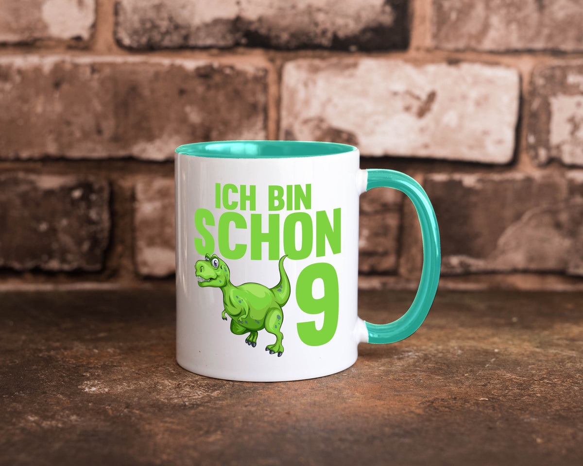 9. Geburtstag | 9 Jahre Dino Dinosaurier Geschenkidee Humor Tasse