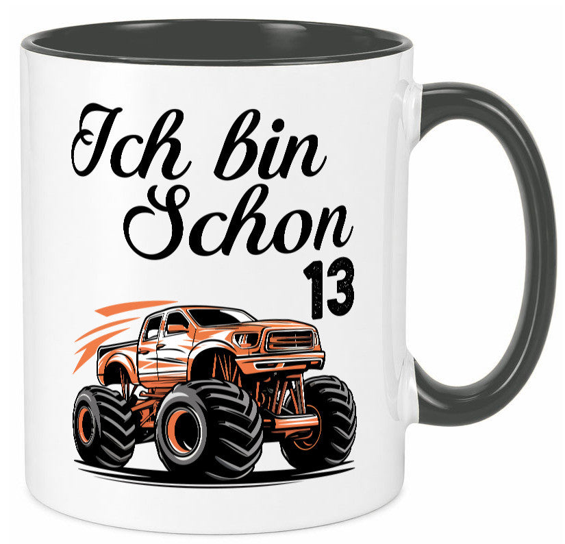 13. Geburtstag | Monster truck 13 Jahre Geschenkidee Humor Tasse