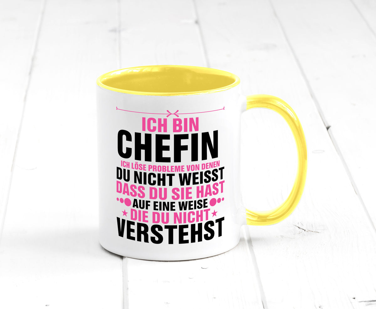 Löse Probleme: Chefin | Führungskraft Vorgesetzte lustiger Spruch Geschenk Tasse