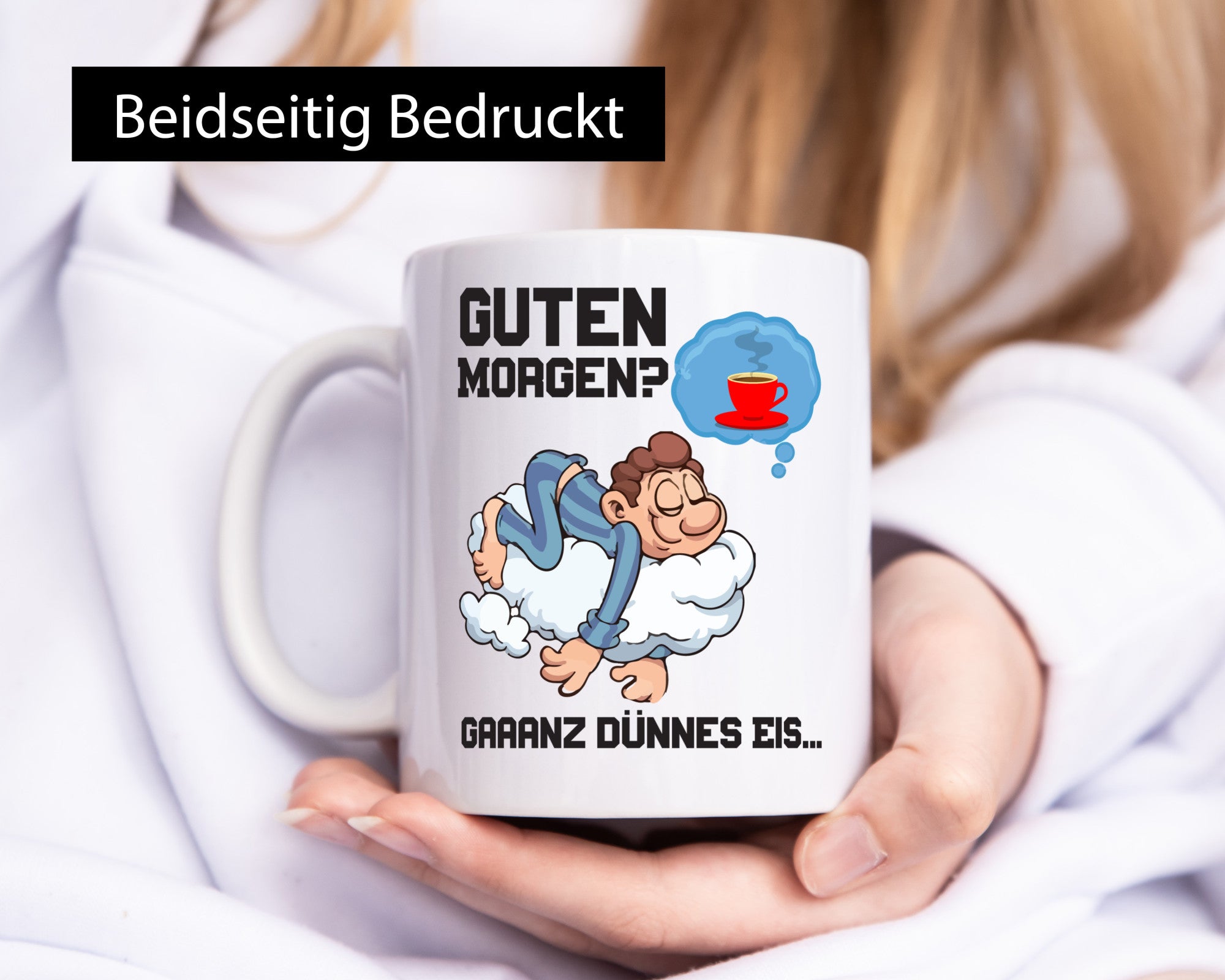 Ganz dünnes Eis | Morgenmuffel Tasse Kaffeetrinker Geschenkidee Humor
