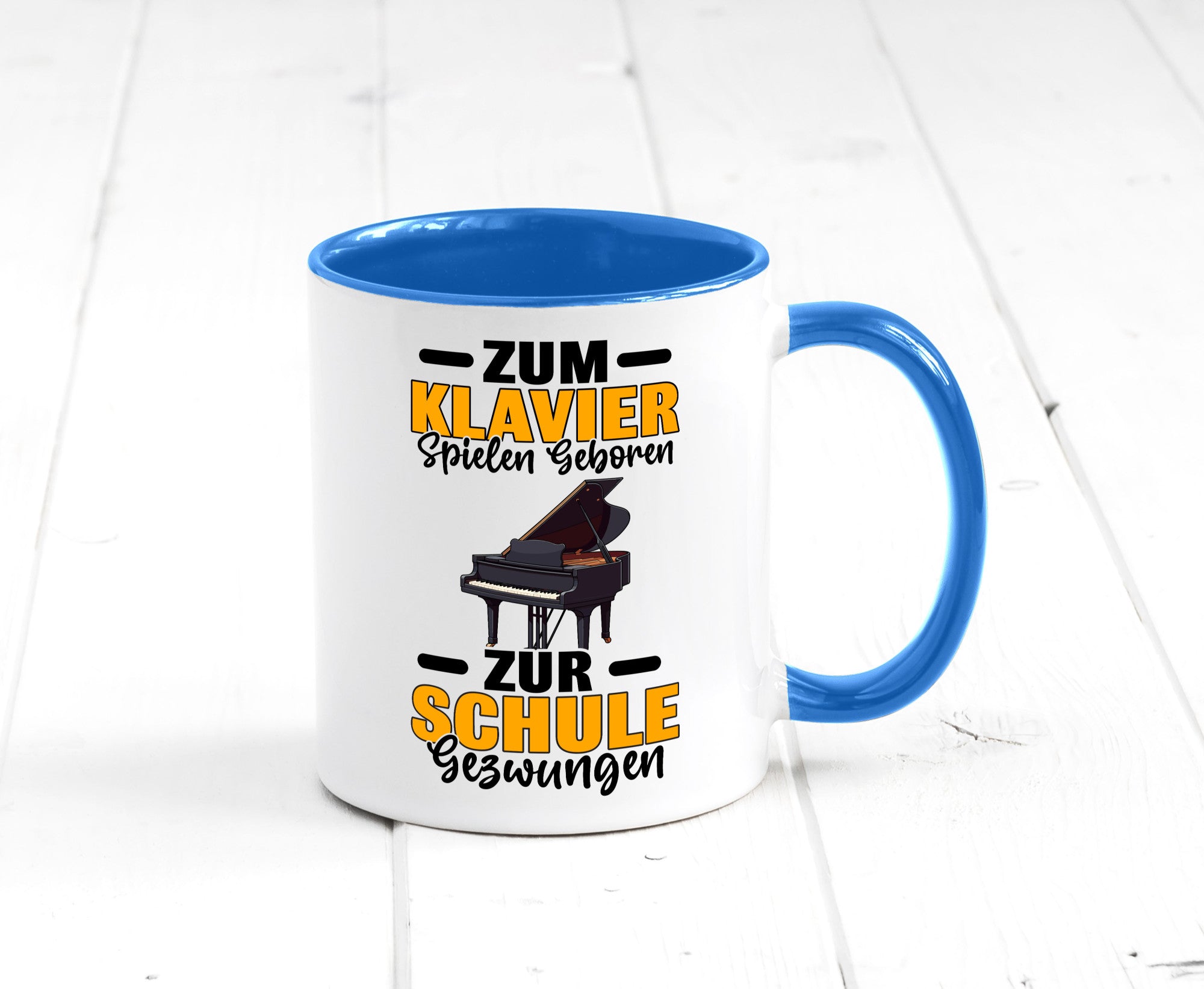 Zum Klavier spielen geboren zur Schule gezwungen v2 lustiger Spruch Geschenk