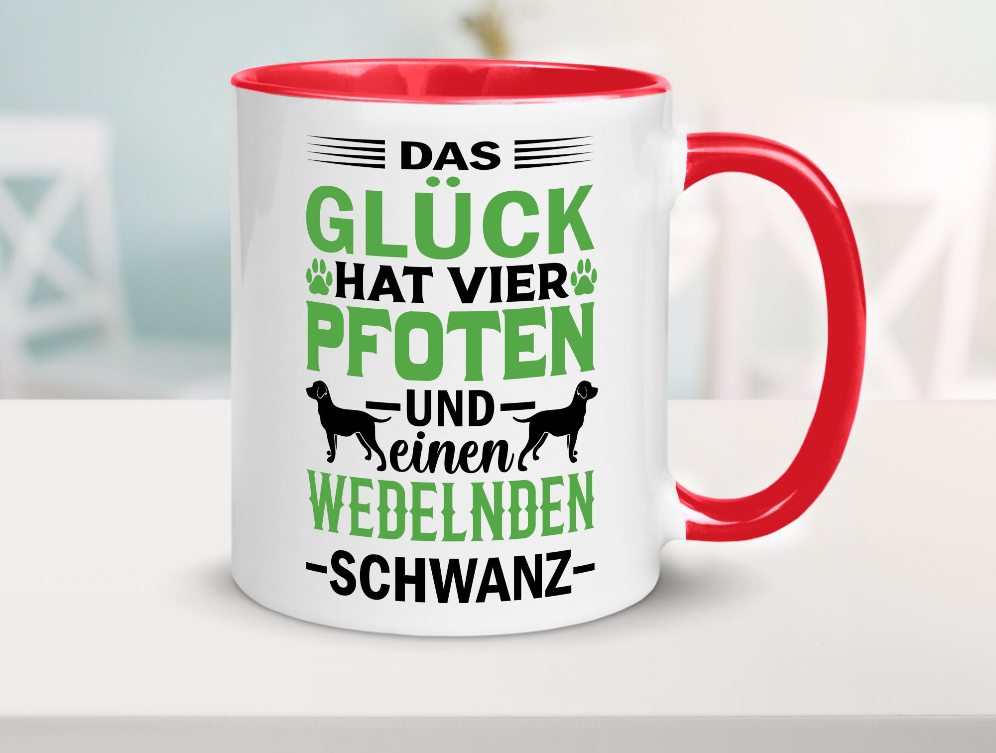 Das Glück hat 4 Pfoten | Hundeliebhaber Ich liebe Hunde Geschenk Tierliebhaber
