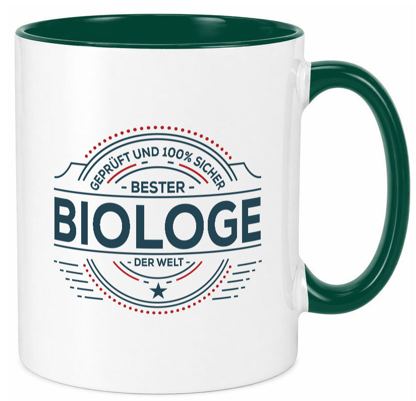 Geprüft und sicher: Biologe | Biologie Naturforscher Geschenk Humor Tasse