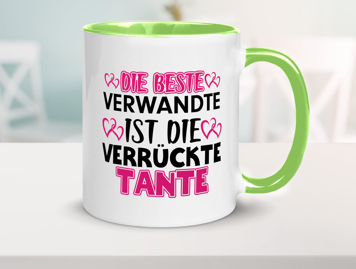 Verrückte Tante | Spruch Patentante Verwandtschaft lustiger Geschenk Humor Tasse