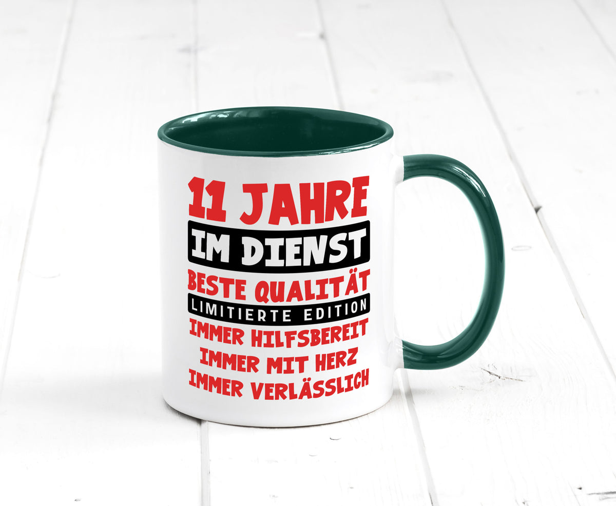 11 Jahre im Dienst | Jubiläum Arbeit v9 Geschenkidee Kollegen Büro Humor Tasse