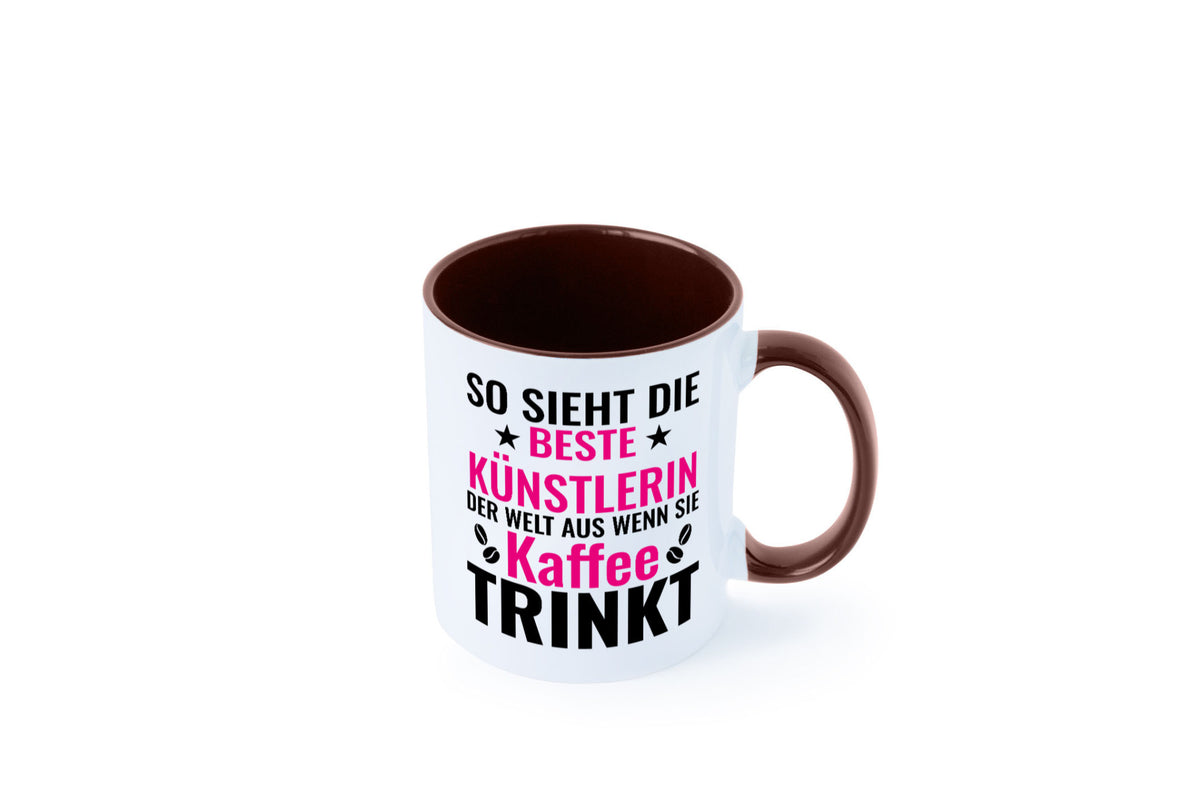 Kaffee trinkt: Künstlerin | Kunst Geschenk Humor Geschenkidee lustiger Spruch Tasse