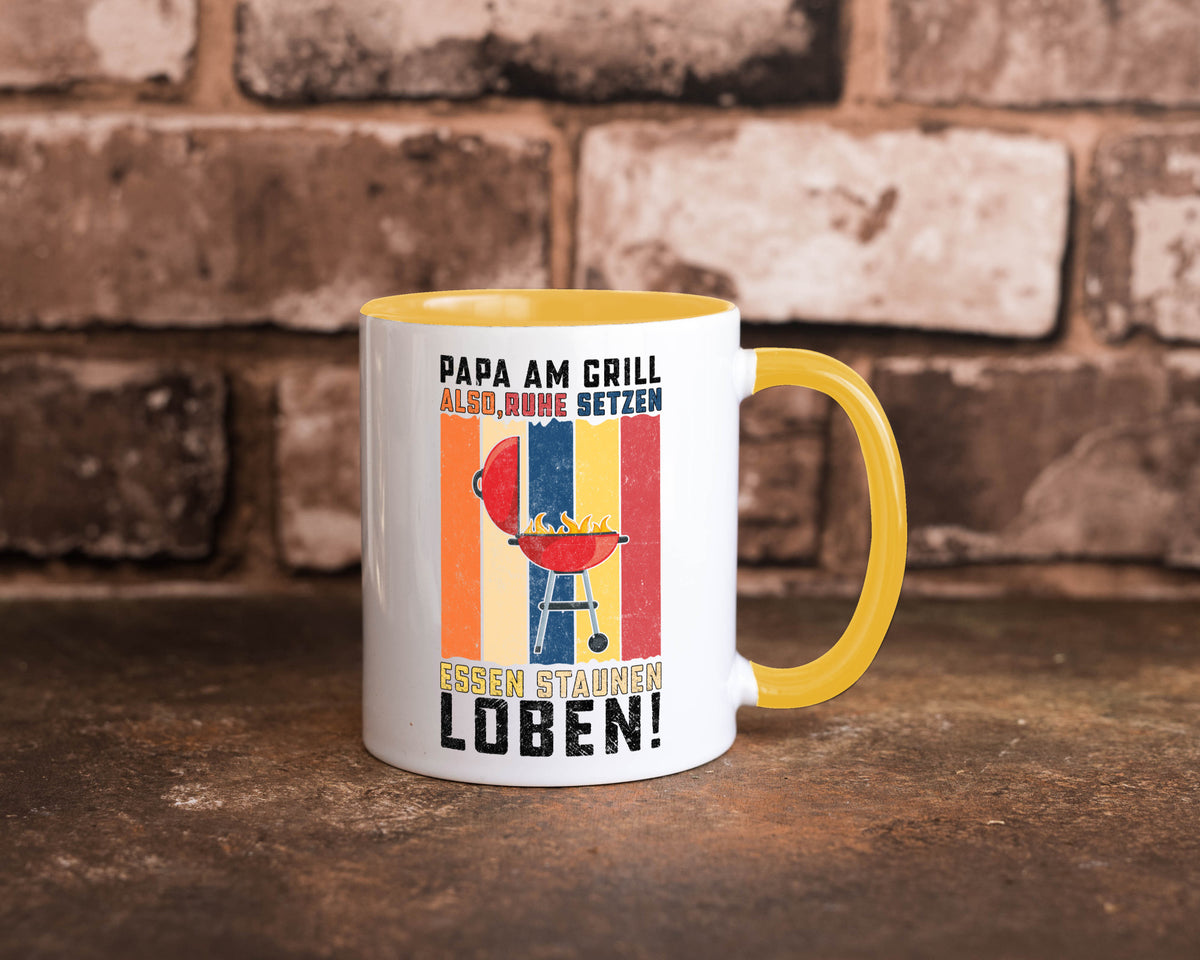 Papa am Grill | Grillmeister BBQ Grillabend v2 Geschenkidee Humor Tasse