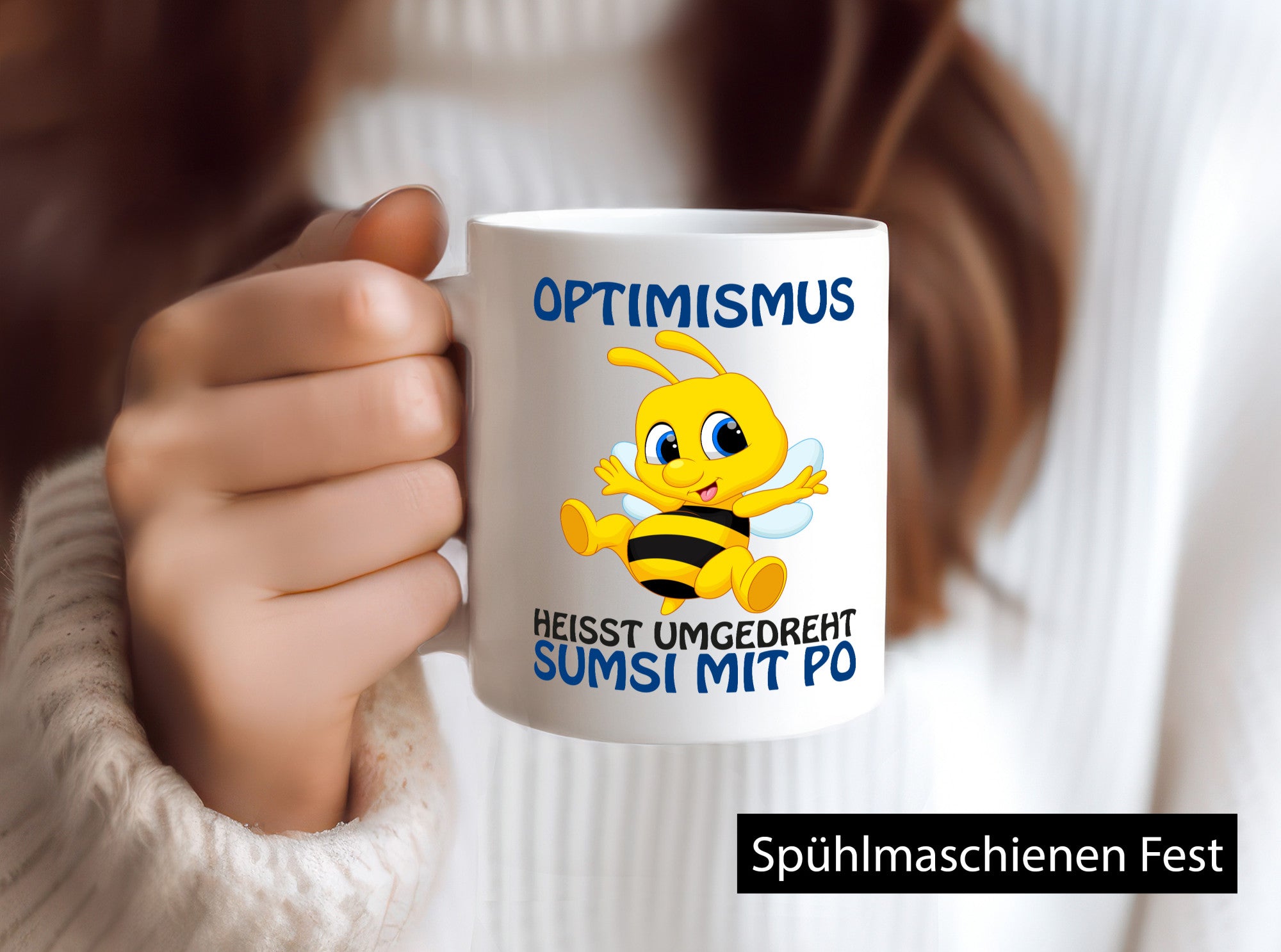 Optimismus Sumsi mit Po | lustige Biene Witz Comic v2 lustiger Spruch Geschenk