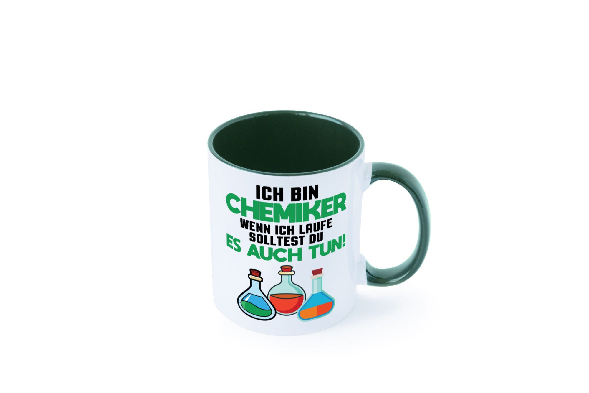 Ich bin chemiker wnen laufe solltest du es auch tun Humor Geschenkidee Tasse