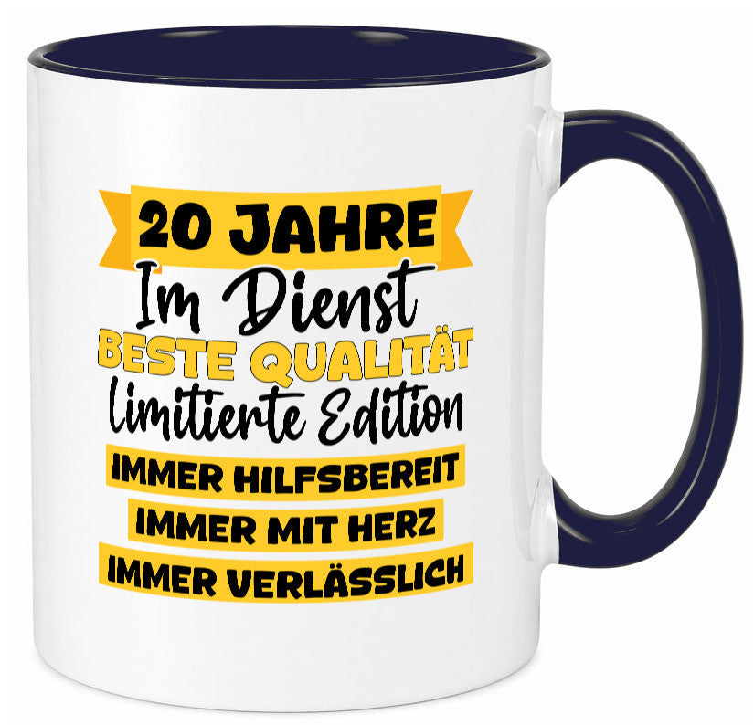 20 Jahre im Dienst | Jubiläum Arbeit v8 Geschenkidee Kollegen Büro Humor Tasse